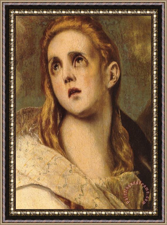 El Greco The Penitent Magdalene [detail] Framed Print